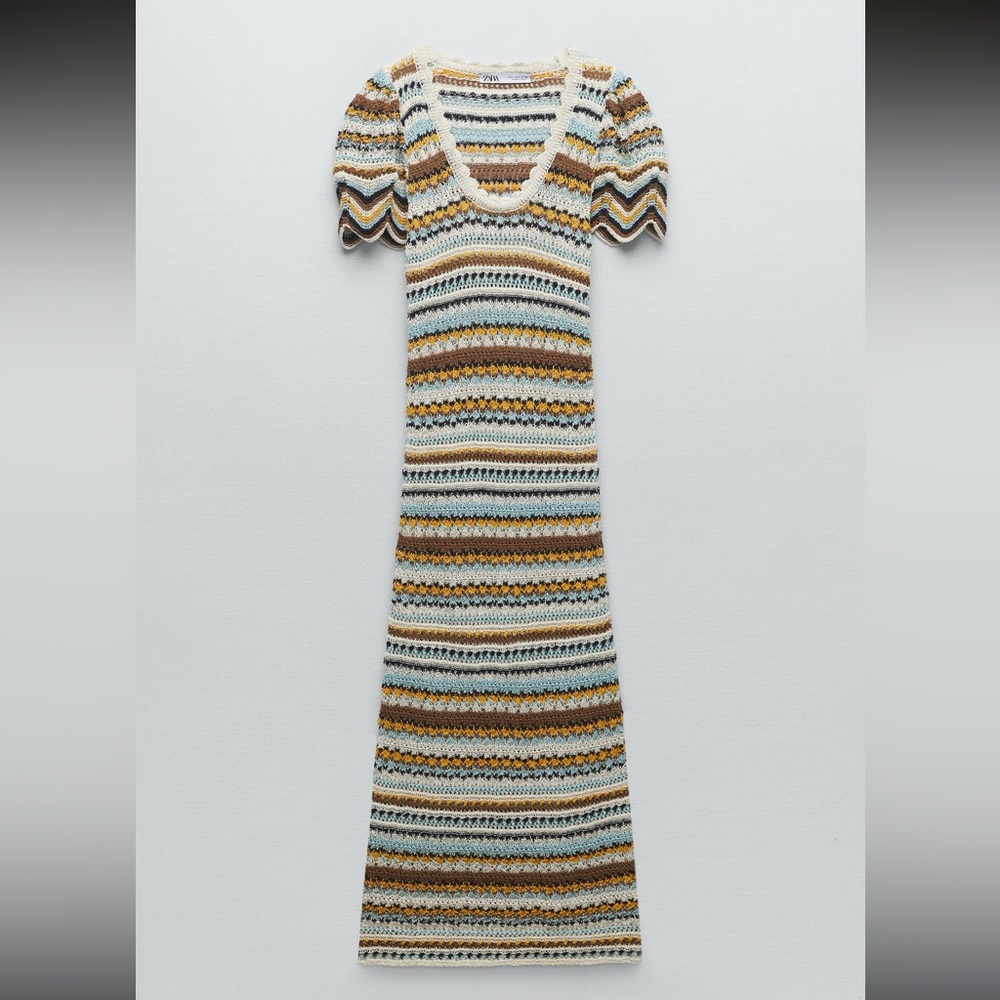 Long Striped Knit Dress